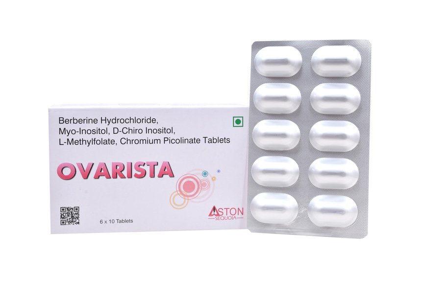 Ovarista pack and blister — Berberine, Myo & D-Chiro-Inositol, L-Methylfolate and Chromium tablets by Aston Sequoia